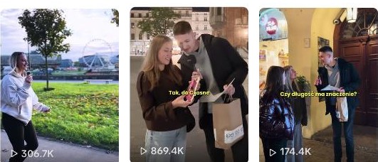 Filmy eXc na TikToku: 306,7 tys., 869,4 tys. i 174,4 tys. wyświetleń