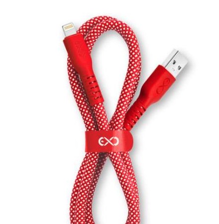 Kabel eXc IMMORTAL USB-A - Lightning, czerwony, w gęstym oplocie